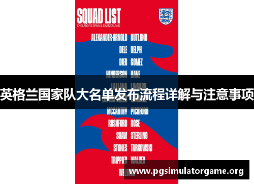 英格兰国家队大名单发布流程详解与注意事项